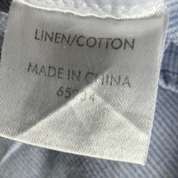 Suzannegrae short sleeved shirt. Blue and white. Made of linen and cotton - Picture 8 of 8